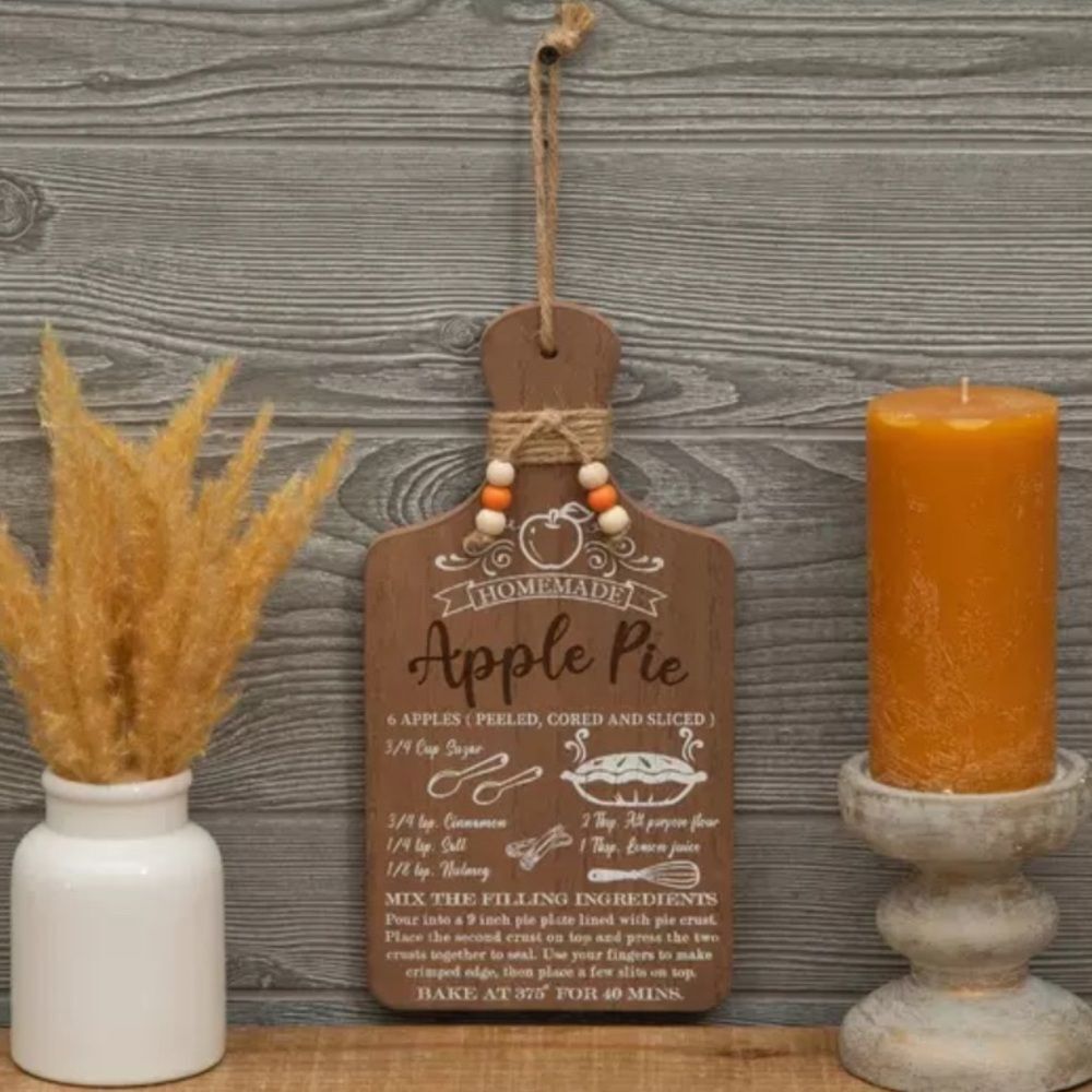 Apple Pie Cutting Board Wood Wall Decor